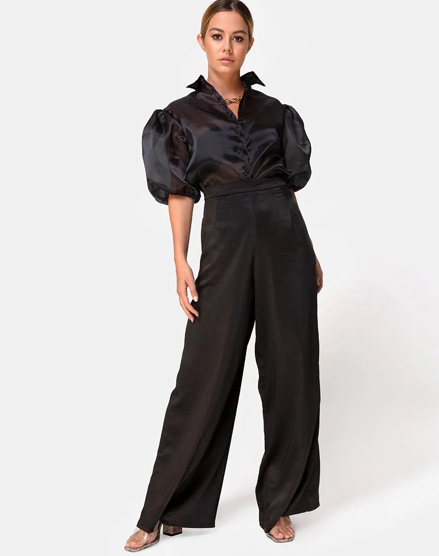 Mara-Hose aus schwarzem Satin - Image 3
