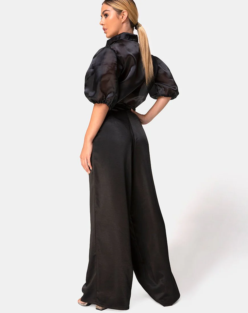 Mara-Hose aus schwarzem Satin - Image 4