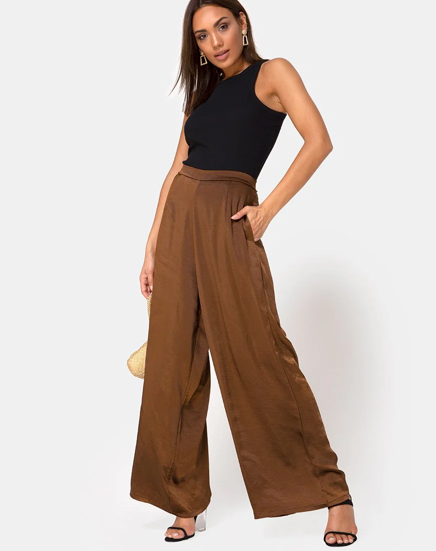Mara-Hose in Satin Braun - Image 3