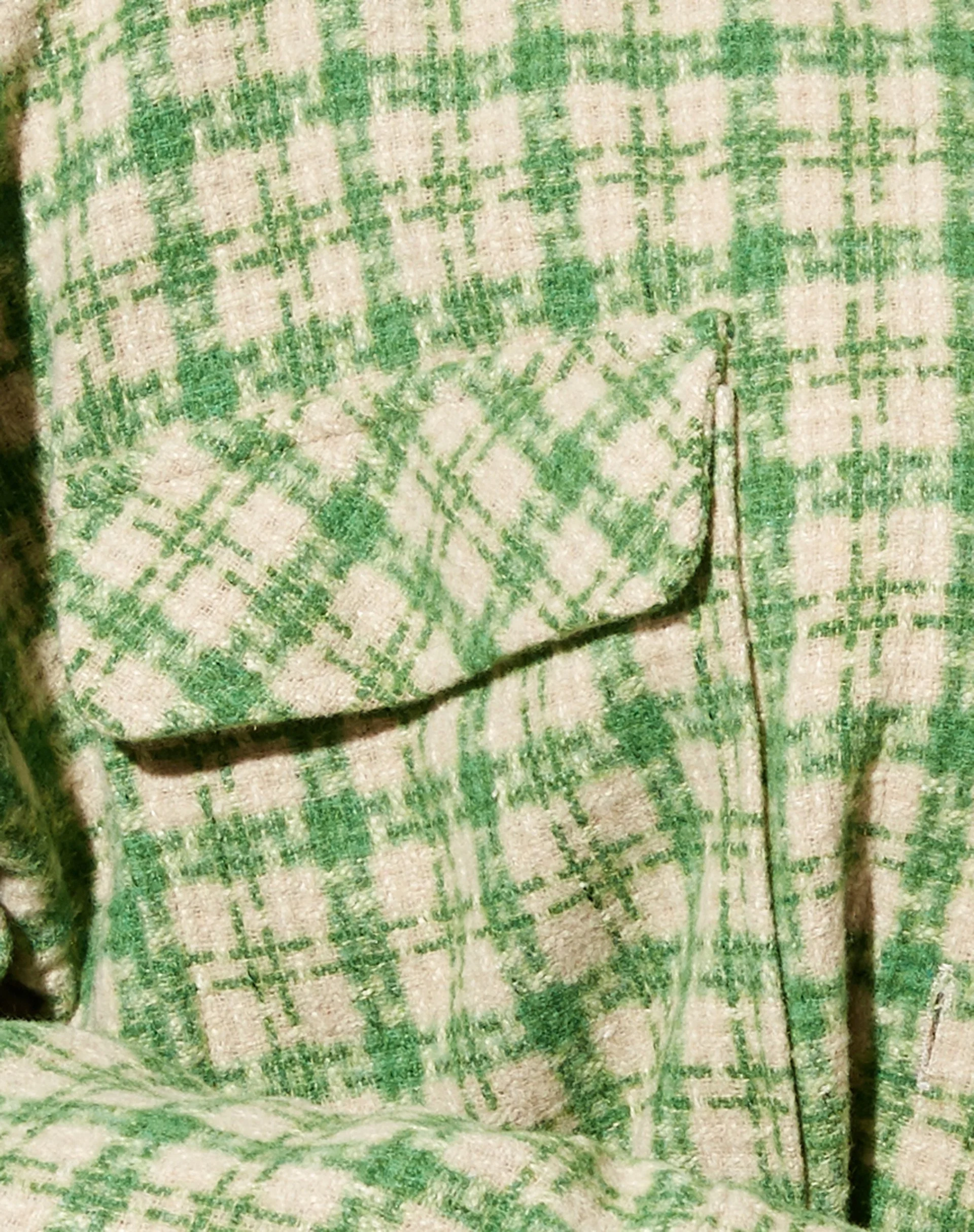 Marcella Hemd in Grün und Creme Karo - Image 6