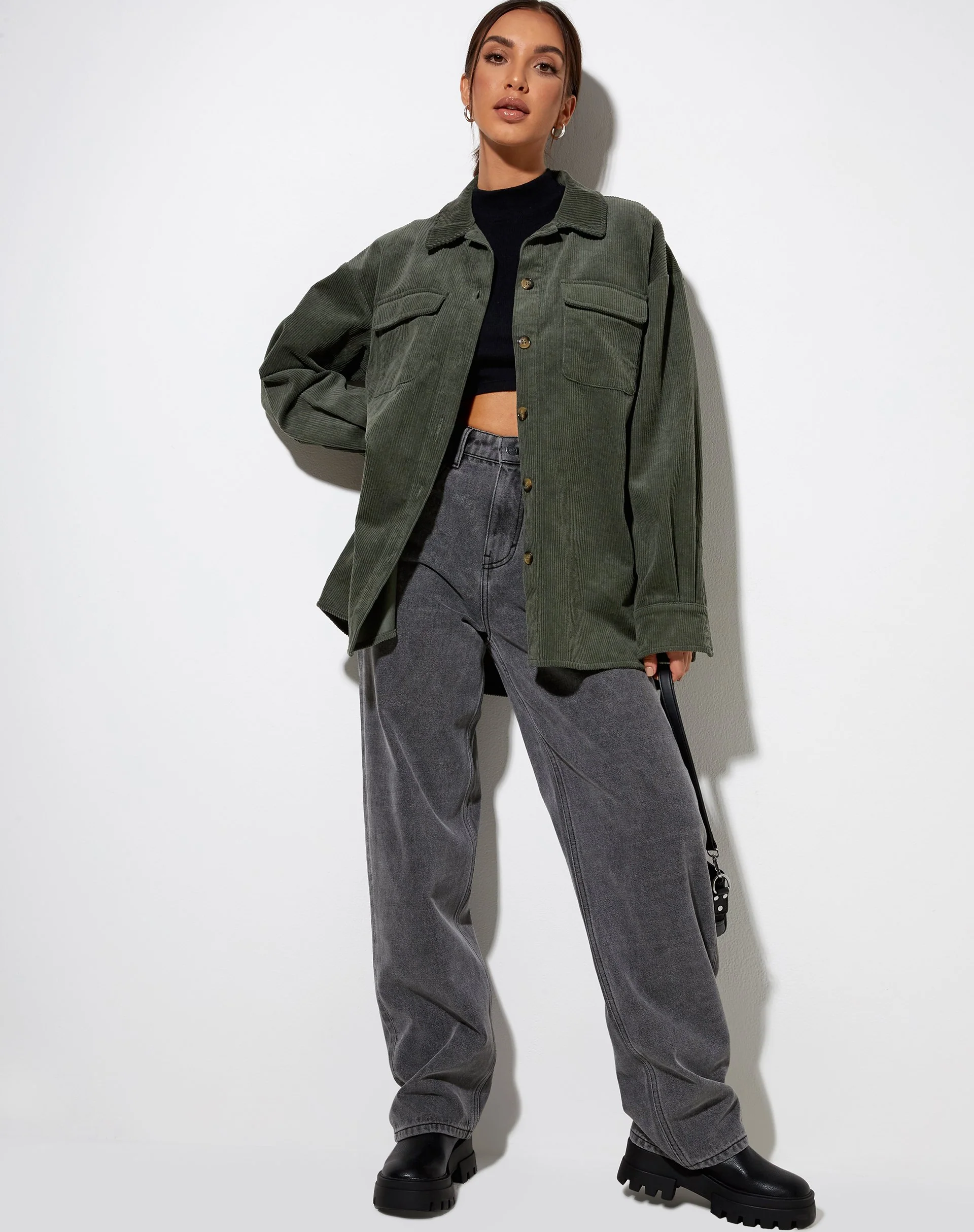 Marcy Hemd aus Kord Khaki - Image 4