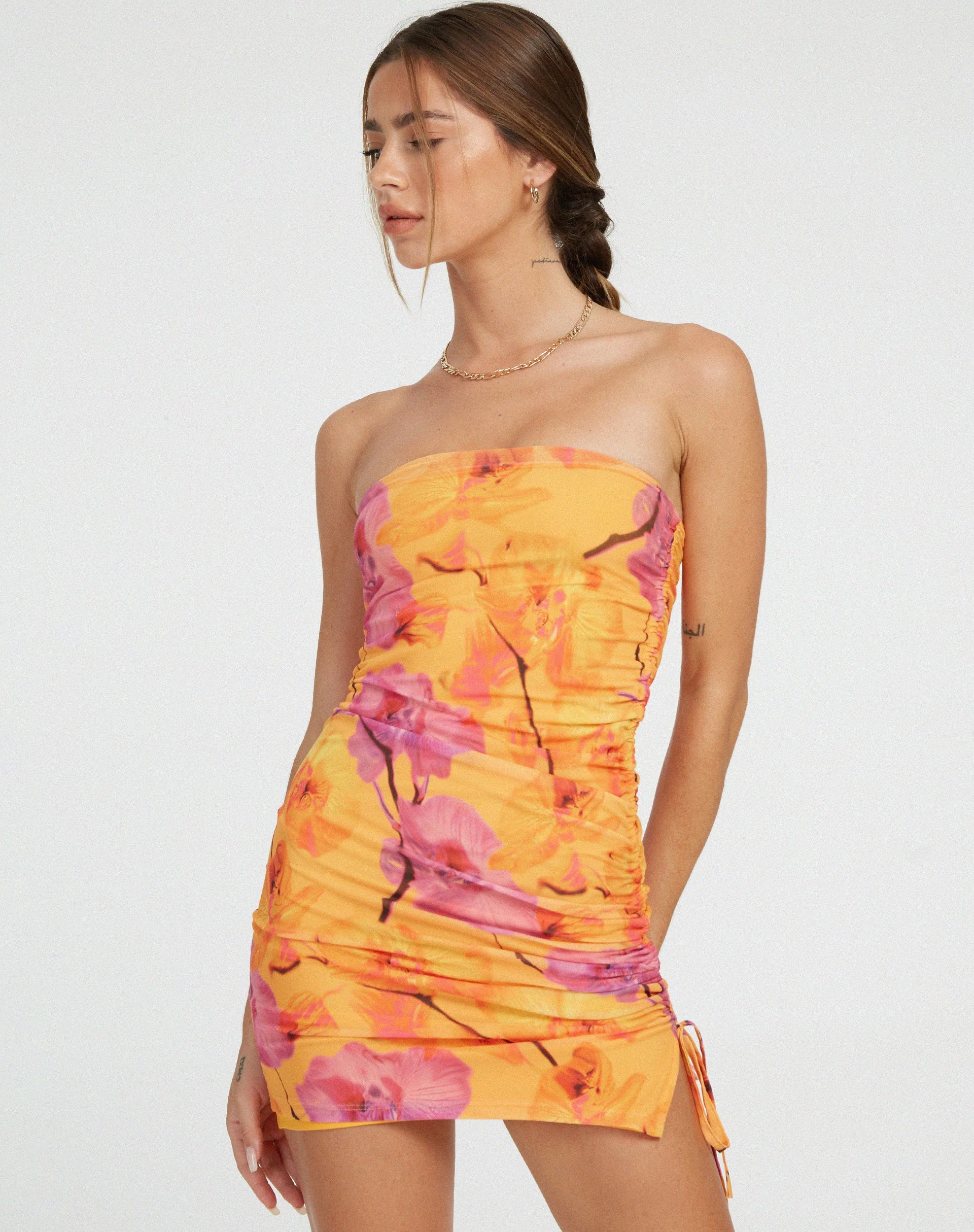 Maren Bodycon Kleid in Blurred Orchid Peach - Image 3