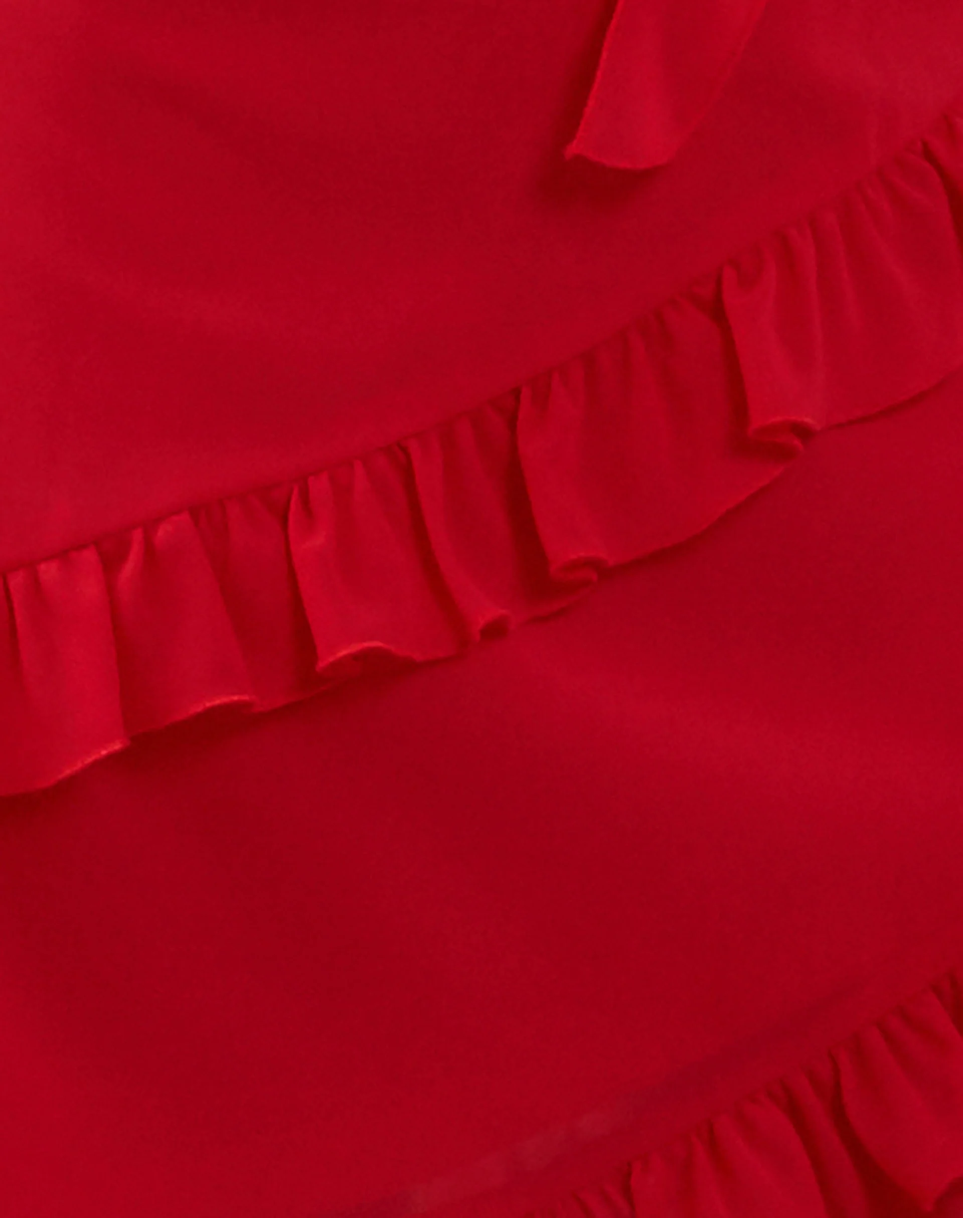 Margaret Ruffle Mini Dress aus rotem Chiffon mit Rosette - Image 6