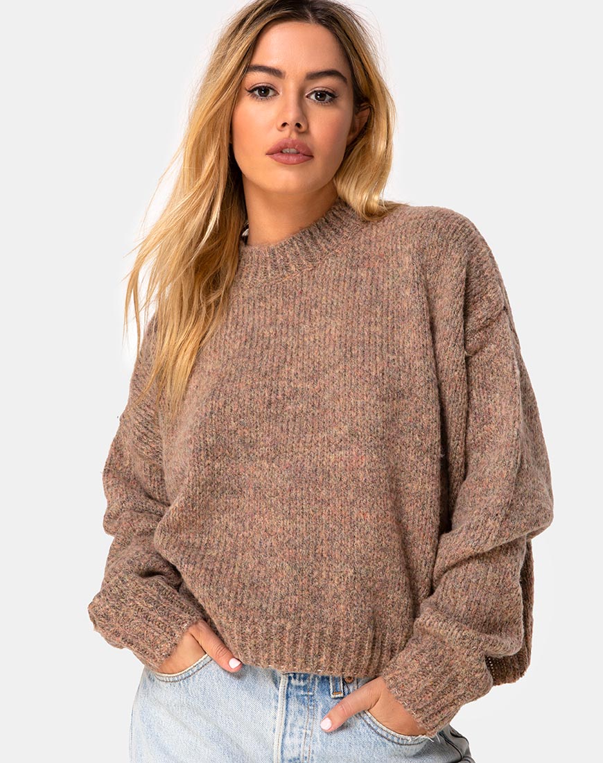 Margo-Pullover aus Strickstoff Tan