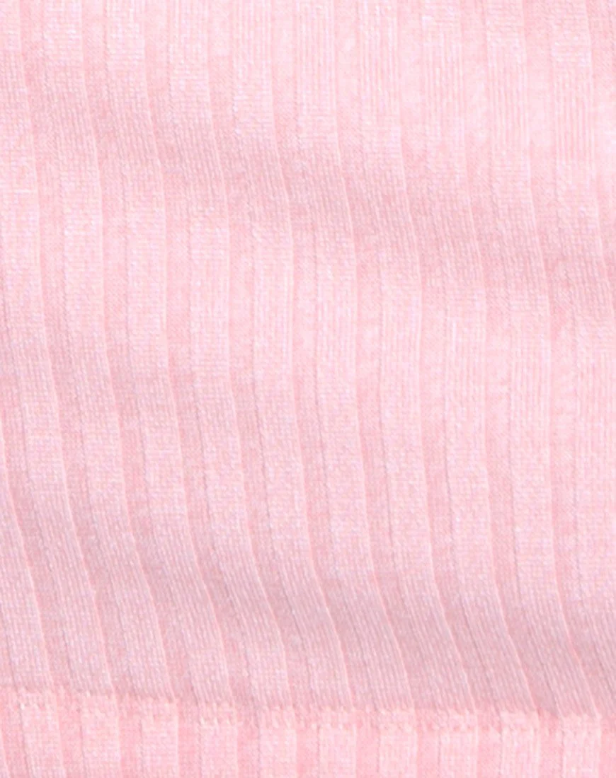 Marina Bodycon-Kleid in geripptem Blush - Image 5