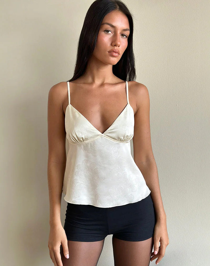 Marinda Oberteil aus Satin Jacquard Elfenbein - Image 2