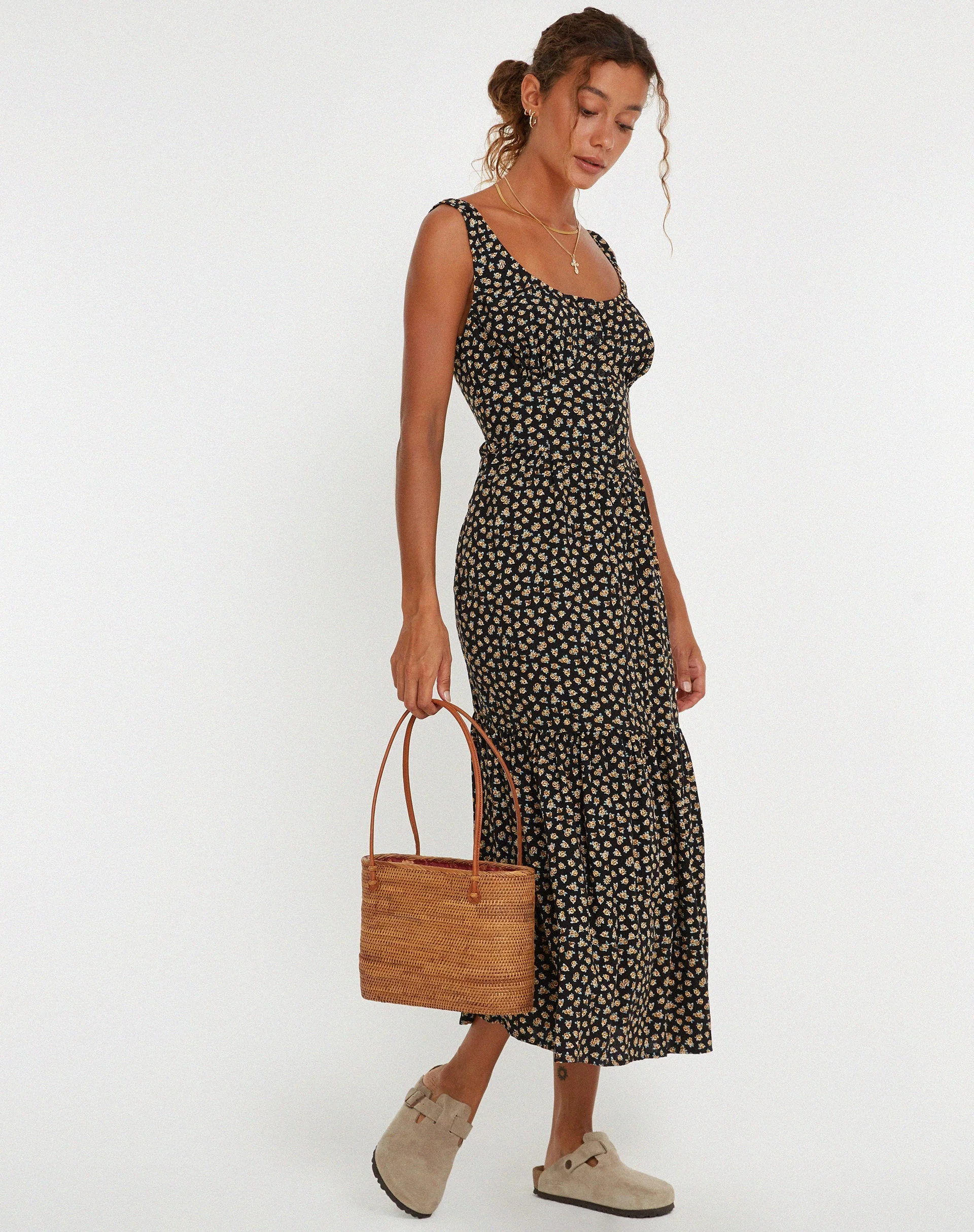 Marisol Maxikleid in Ditsy Floral Bronze