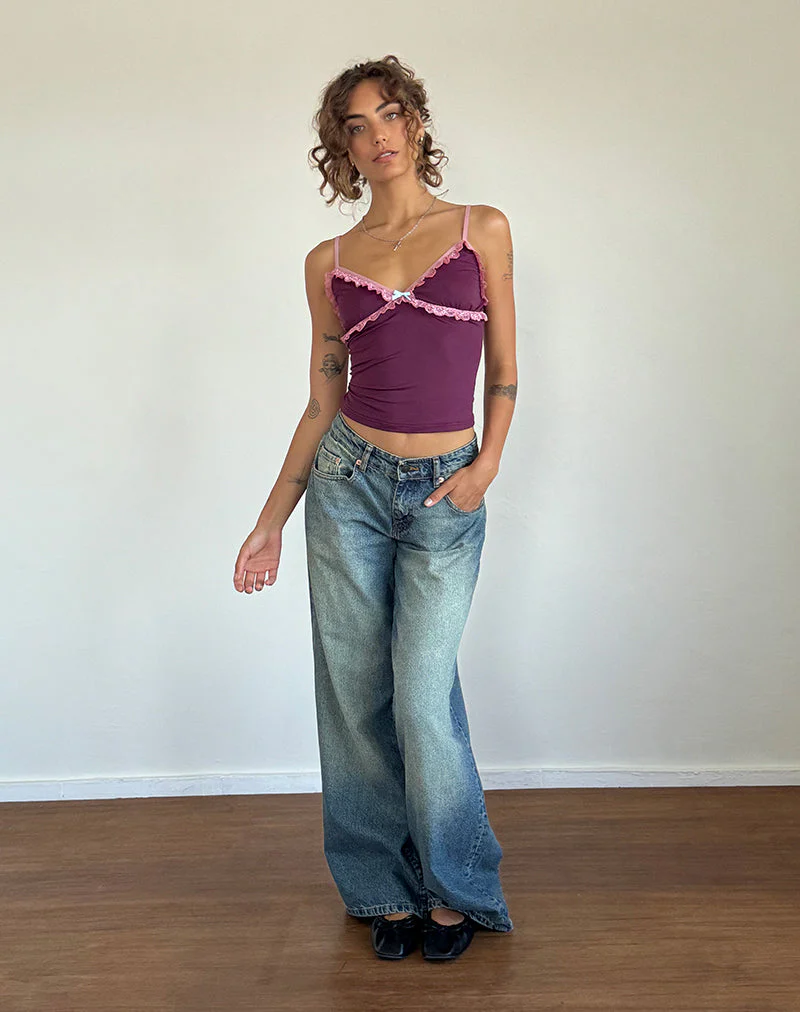 Marjorie Riemchen-Top in Smooth Slinky Berry - Image 3