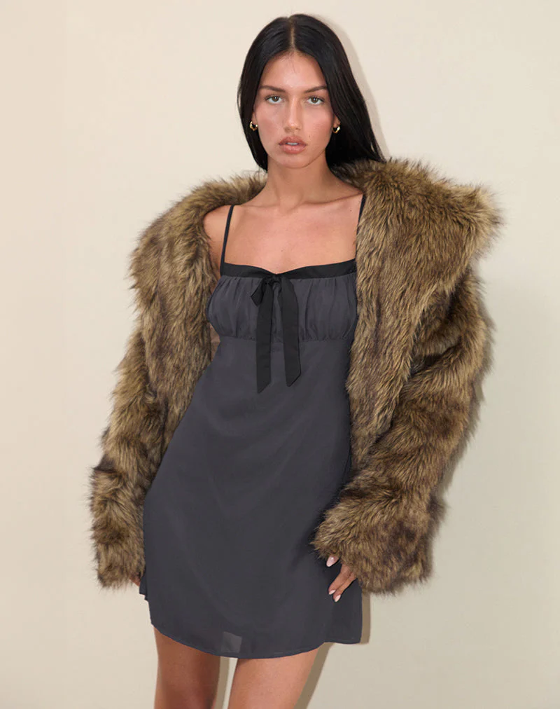 Martina Minikleid aus Chiffon in Schiefer - Image 4
