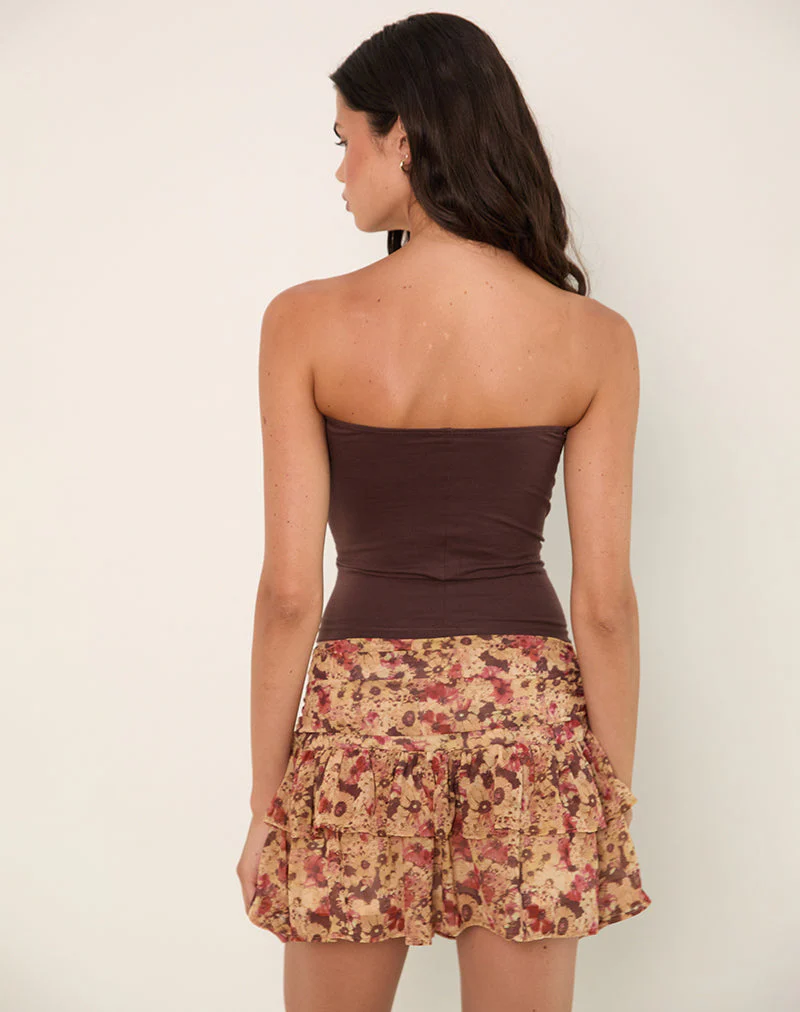 Masama Rüschenminirock aus Chiffon mit rostiger Blume - Image 5