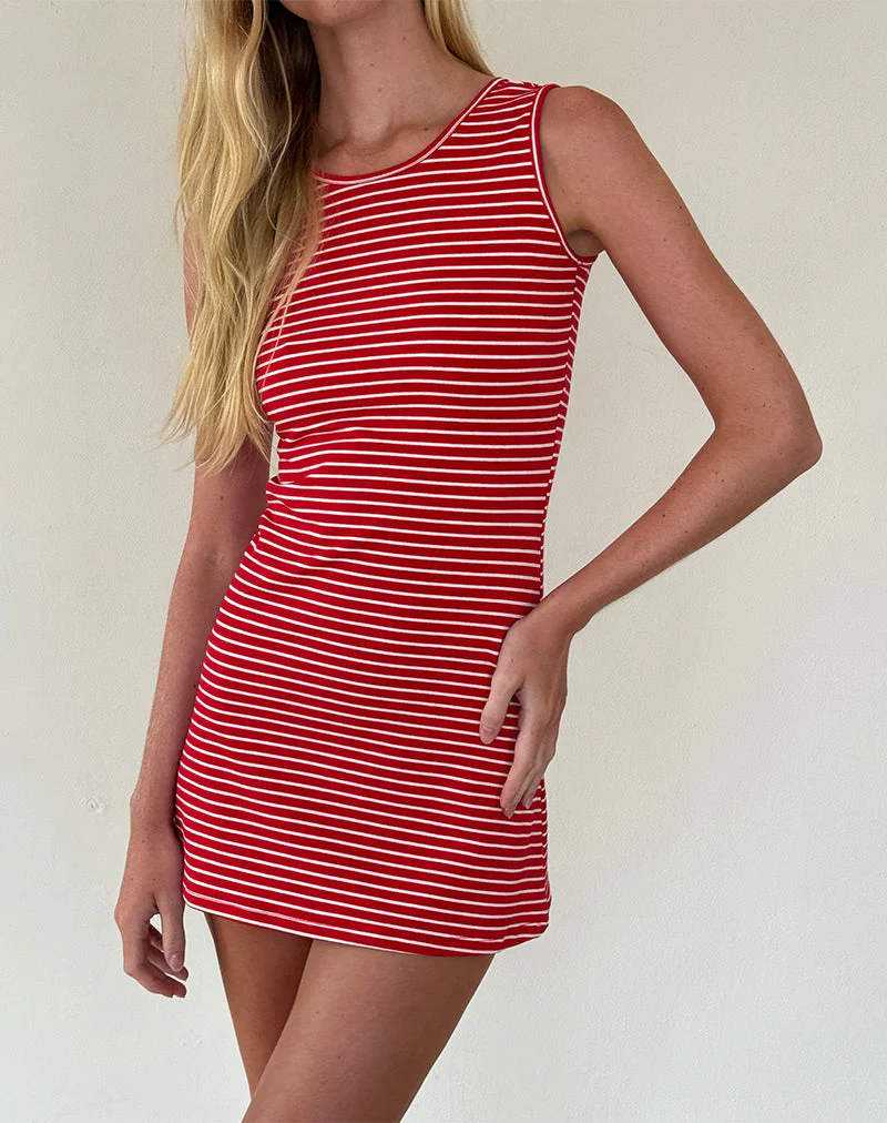 Masha Minikleid aus rot-weiß gestreiftem Jersey - Image 4