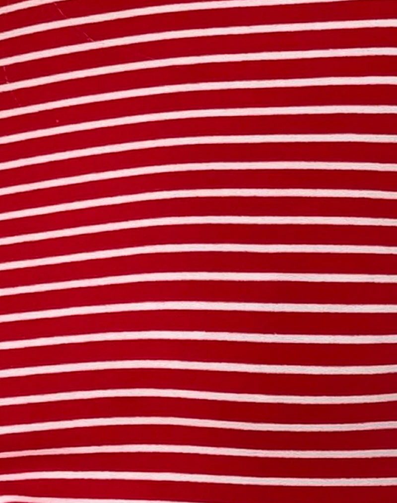 Masha Minikleid aus rot-weiß gestreiftem Jersey - Image 6