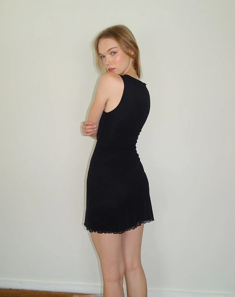 Masita Asymmetrisches Minikleid in Schwarz - Image 4