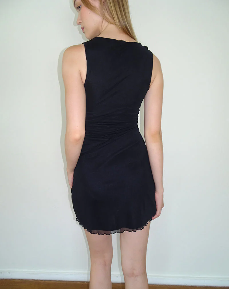 Masita Asymmetrisches Minikleid in Schwarz - Image 5