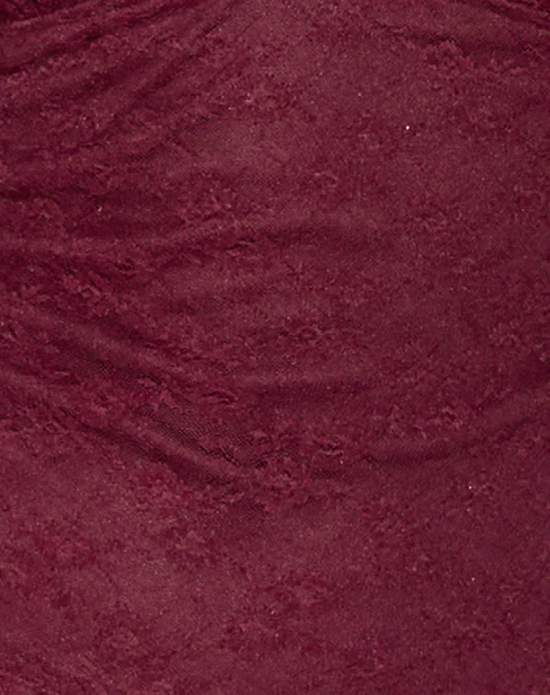 Matua Neckholder-Top aus Klee-Spitze Maroon - Image 6