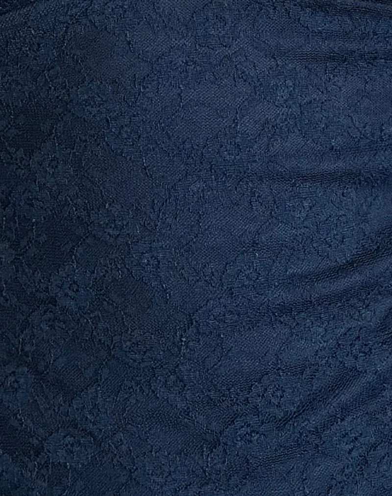 Matua Neckholder-Top aus Klee-Spitze Navy - Image 6