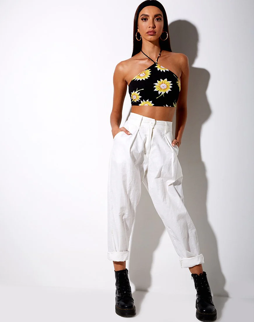 Maudy Crop Top in Sunny Days Schwarz - Image 3