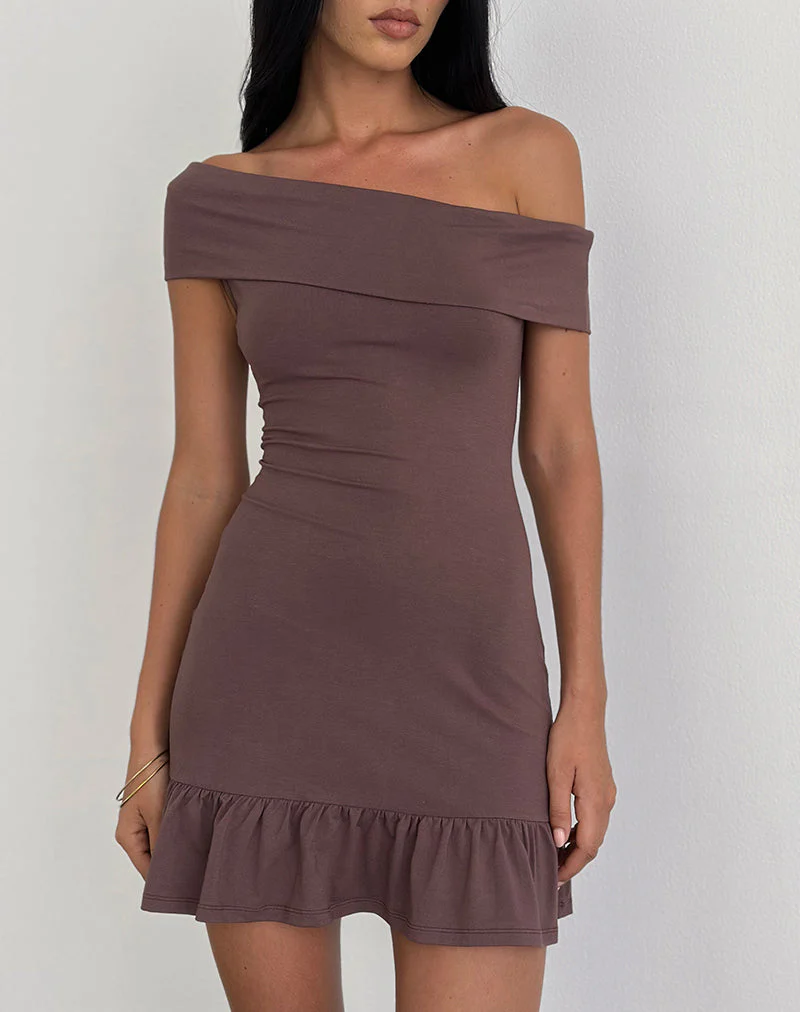 Maufa Minikleid aus Jersey Deep Taupe - Image 3