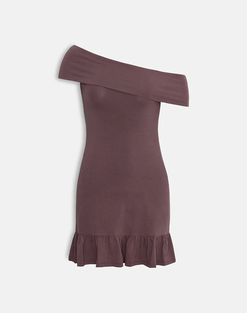 Maufa Minikleid aus Jersey Deep Taupe - Image 5