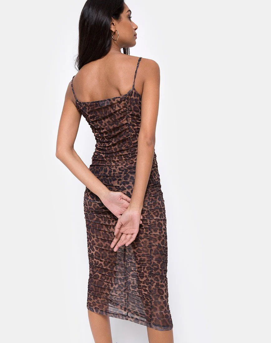 Mauna Kleid in Leopard Mesh - Image 4