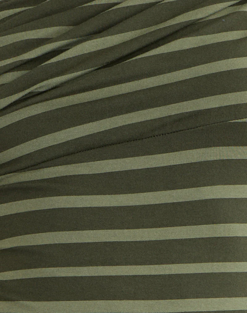 Mausari Minikleid mit breiten Streifen in Grün - Image 5