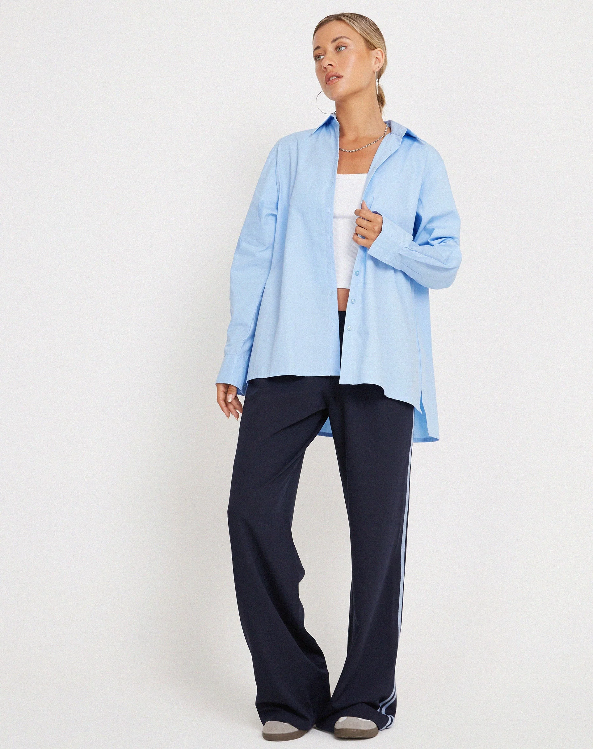 Mavis Button Up Hemd aus Popeline Himmelblau - Image 3