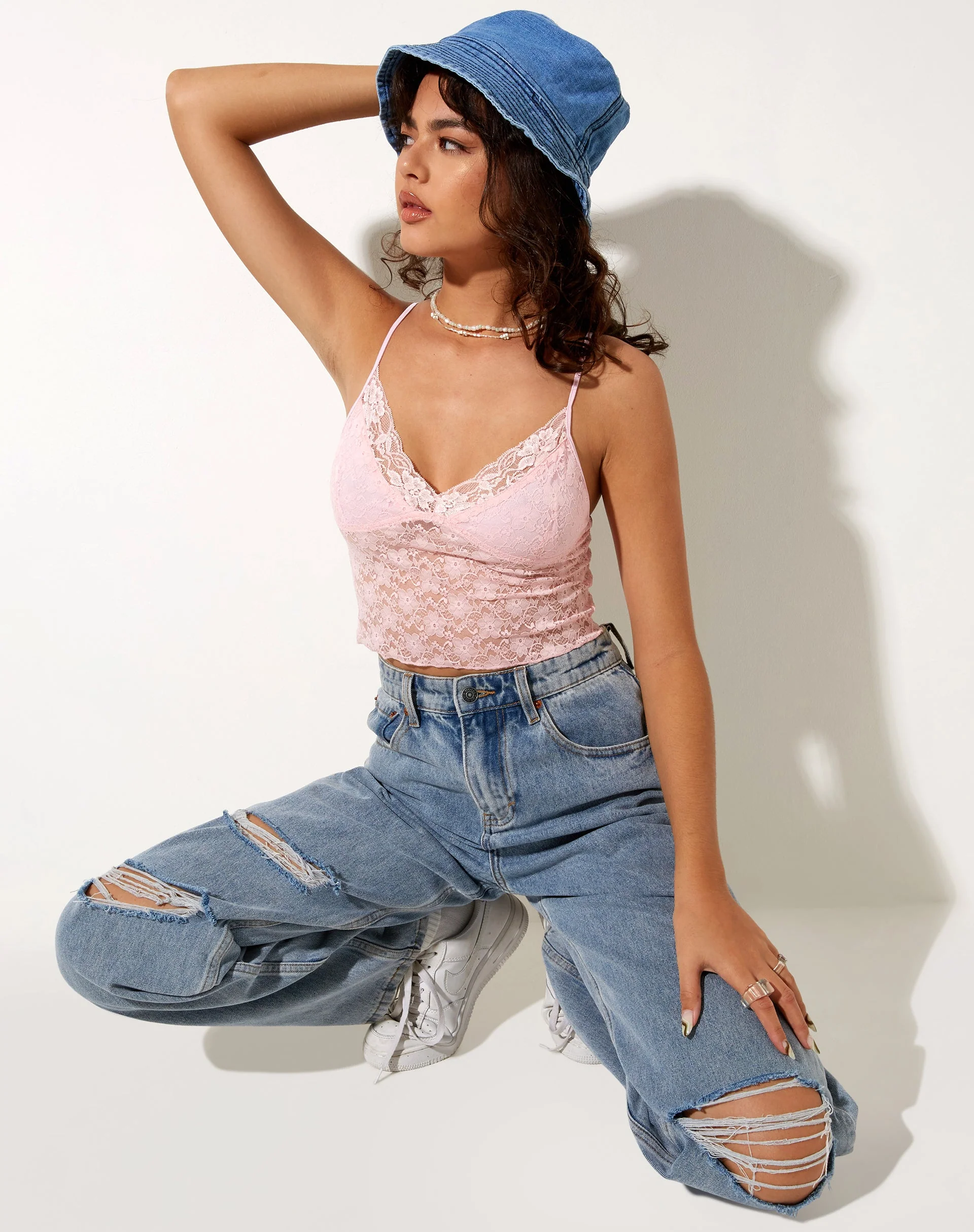 Mayrinda Crop Top aus Spitze Sweet Pink