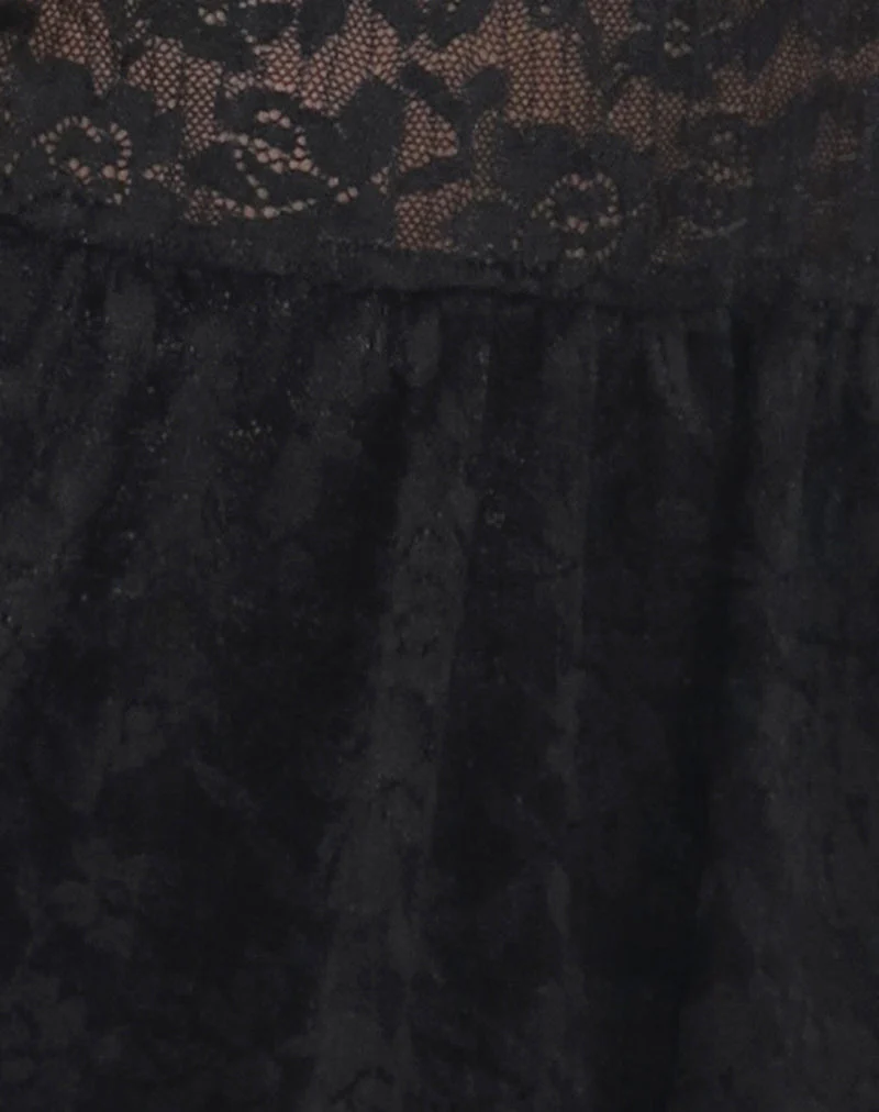 Mayumi Schößchen-Spitzen-Top ungefüttert in Schwarz - Image 6