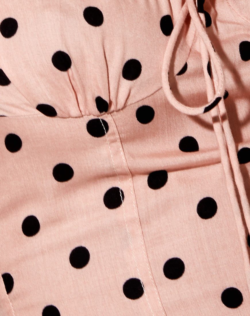 Mazu Crop Top in New Polka Nude Schwarz - Image 5