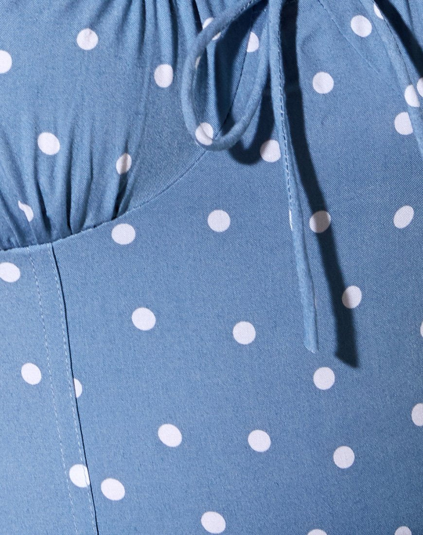 Mazu Crop Top in Skater Polka Blau - Image 6