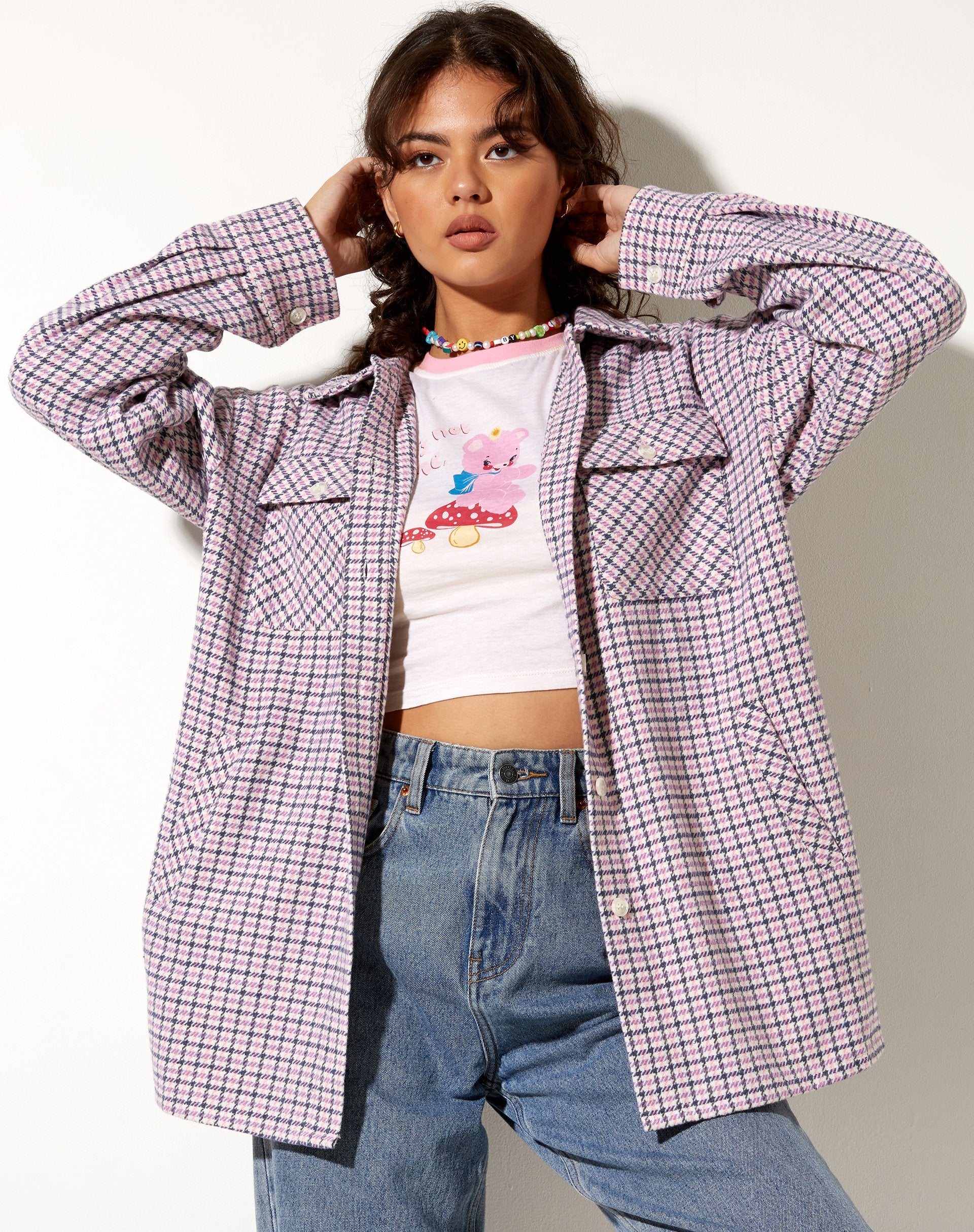 Medita Shirt in Lila, Rosa und Schwarz