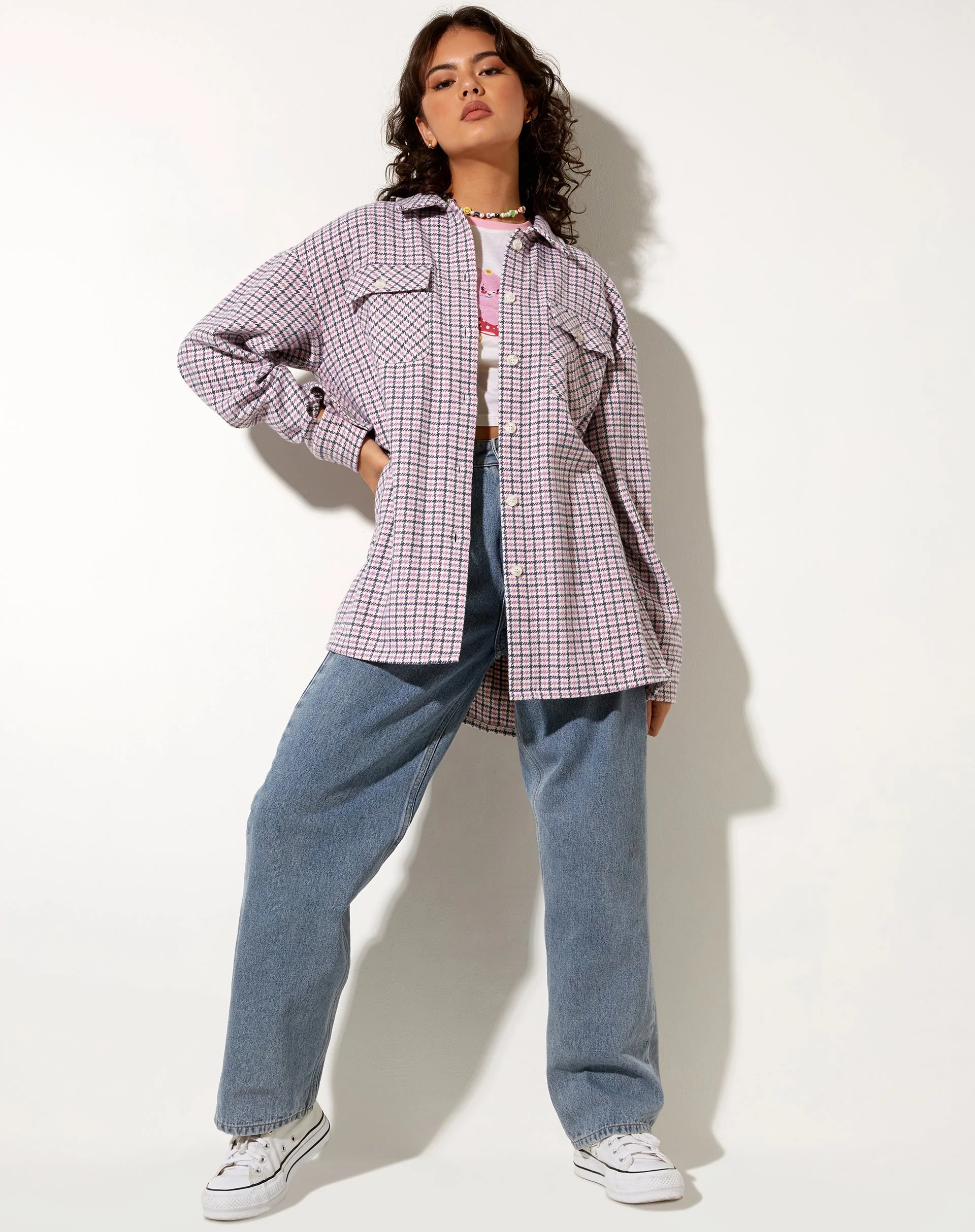 Medita Shirt in Lila, Rosa und Schwarz - Image 3