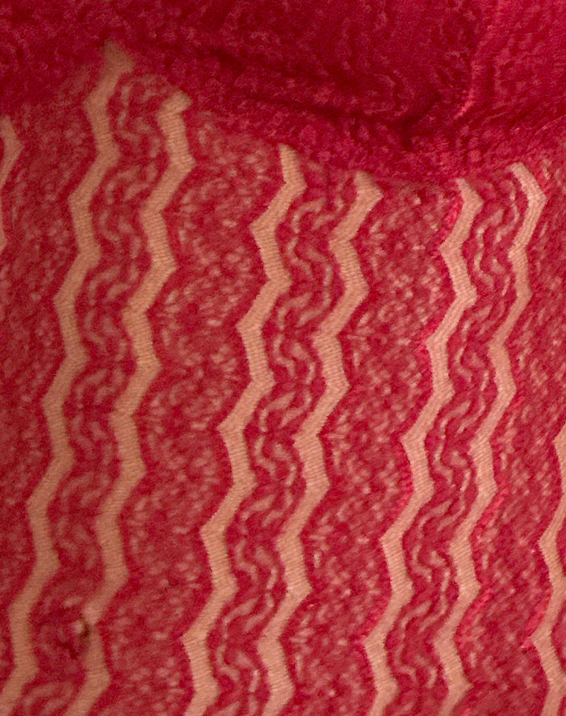 Megara Trägertop aus roter Spitze und Mesh - Image 5