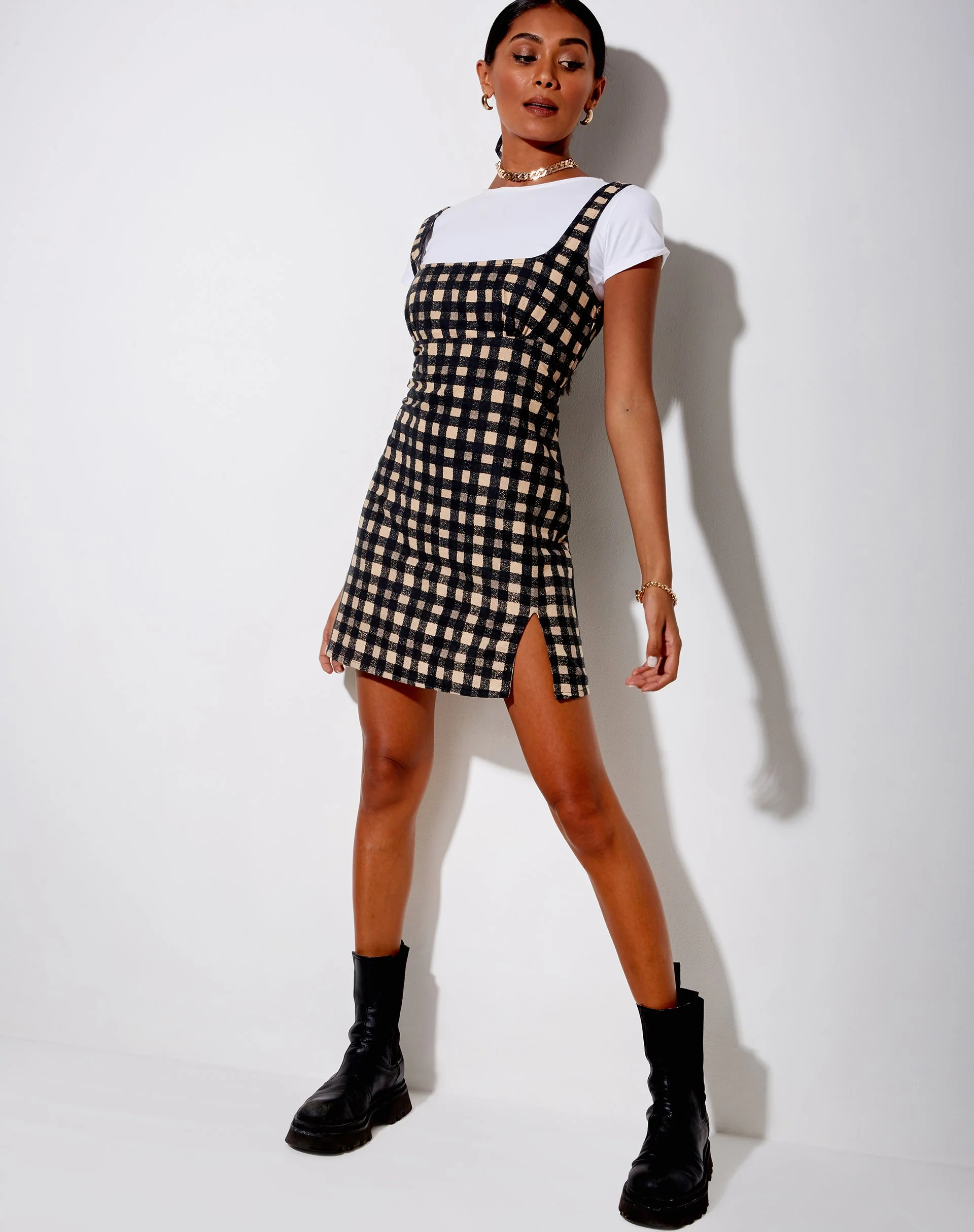 Mehra Minikleid im 90er Jahre Grunge-Karo - Image 4