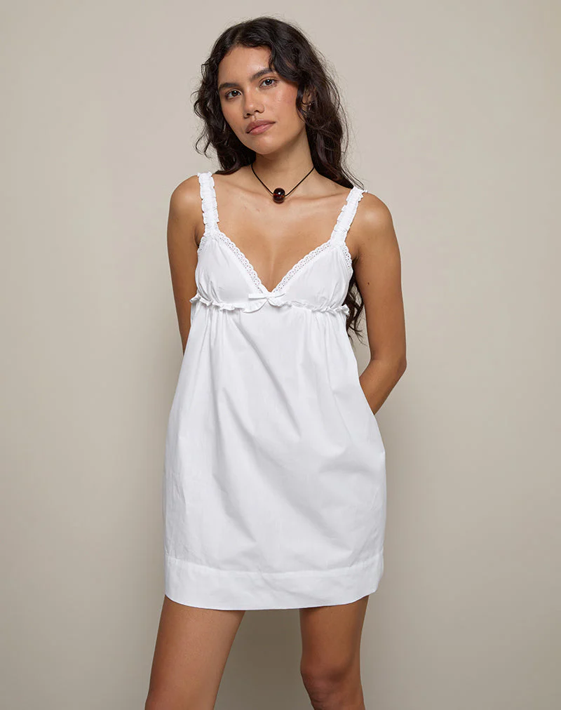 Melda Tee-Minikleid aus Popeline Weiß - Image 2