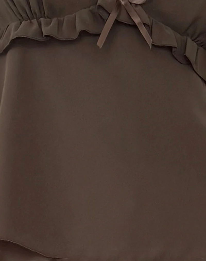 Melinda Rüschen-Cami-Top aus Chiffon, oliv - Image 6