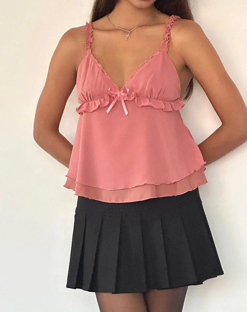 Melinda Rüschen-Cami-Top aus Chiffon in Blush - Image 2
