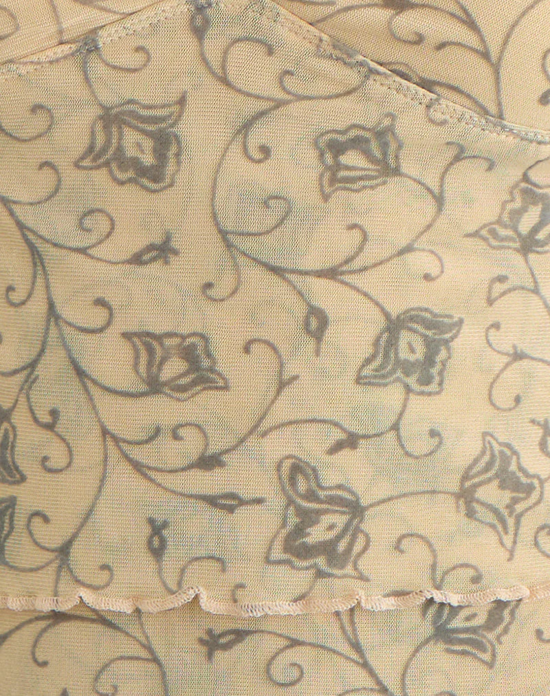 Merida Top in Winding Ivy Pale Yellow - Image 6