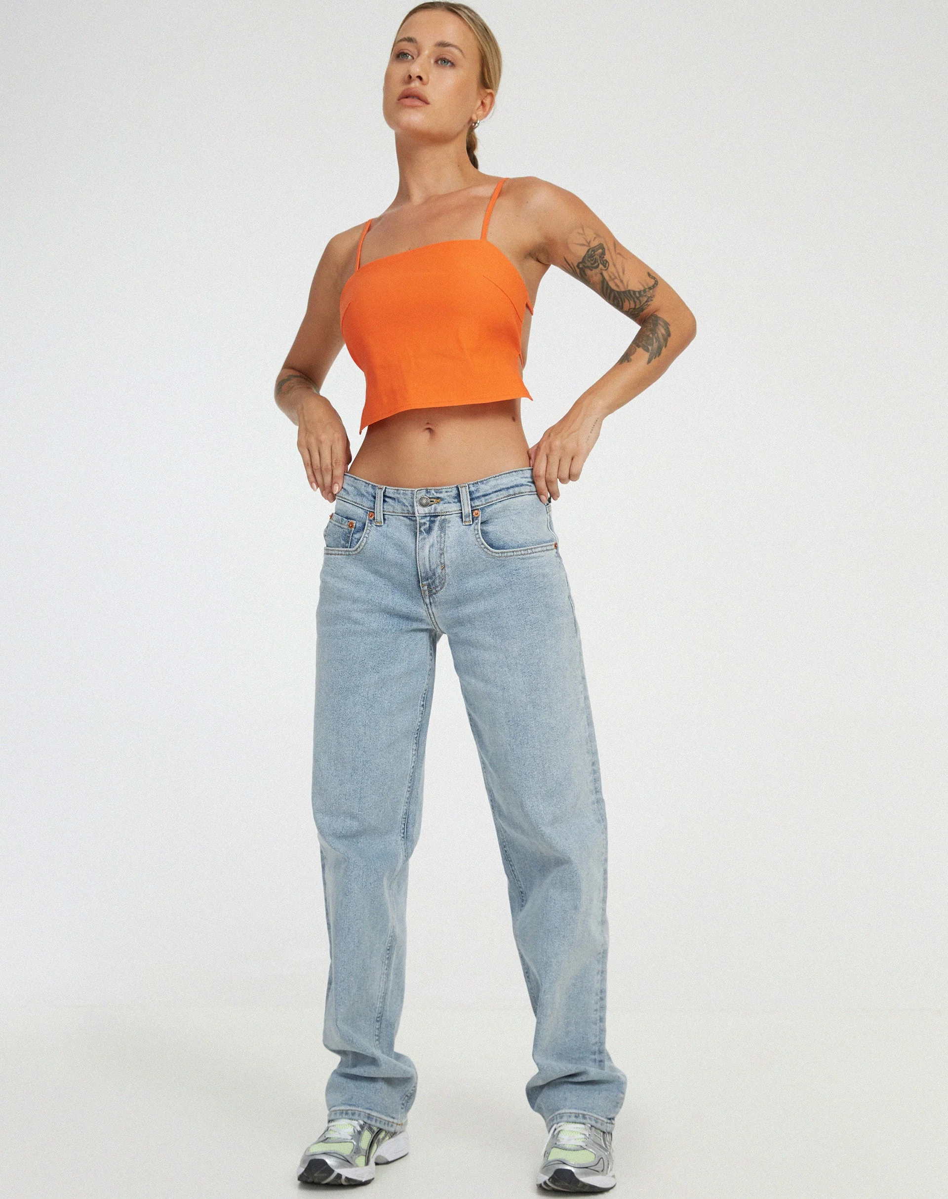 Merita Crop Top in Orange - Image 3