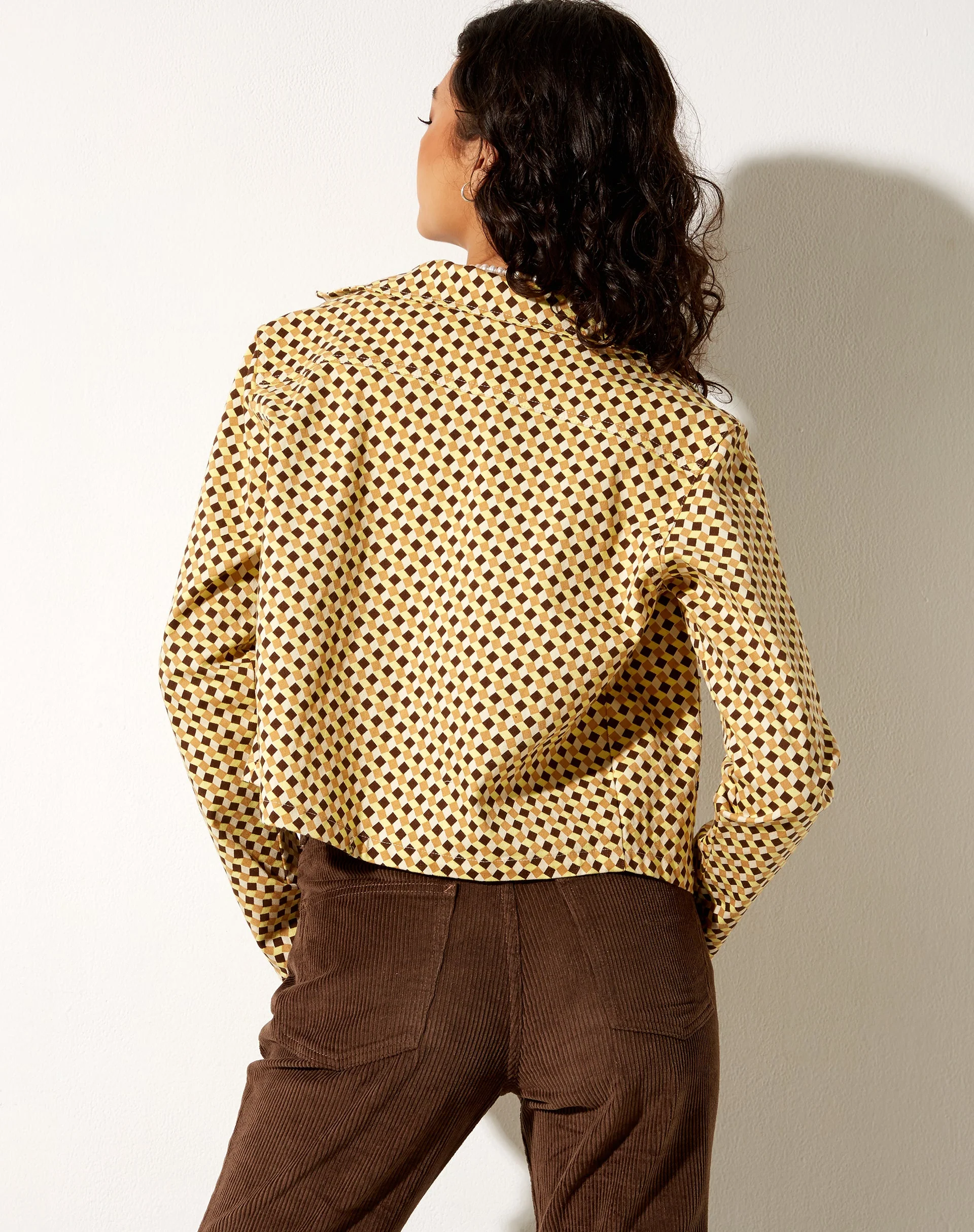 Mesha Jacke in gewelltem Karo-Gelb - Image 2