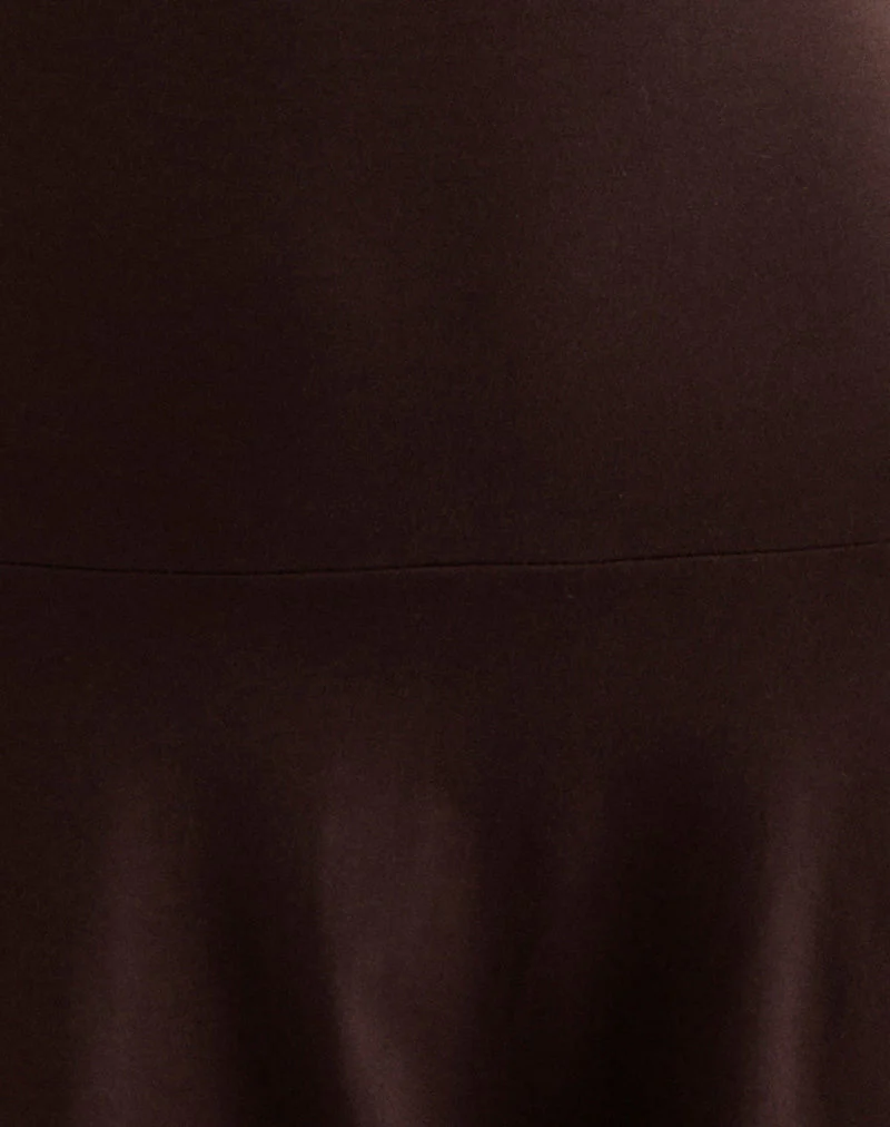 Messac Asymmetrisches Kleid aus Rayon Jersey Bitter Chocolate - Image 6