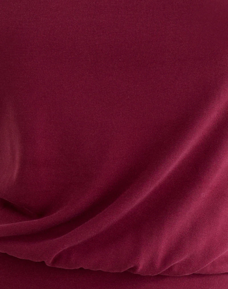Miasa Rückenfreies Neckholder-Top aus Cupro Burgundy - Image 6
