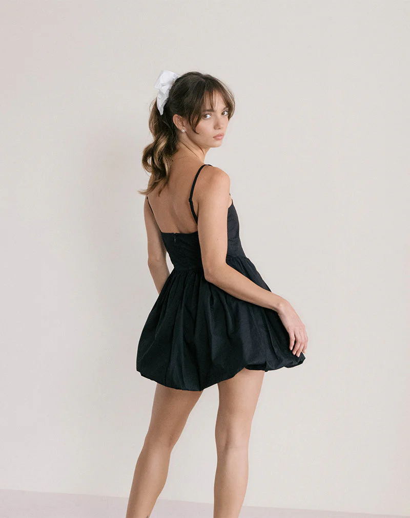 Micala Puffball-Minikleid in Schwarz - Image 5