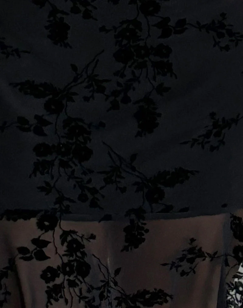 Micaya Minikleid In Schwarz Botanical Flower - Image 6