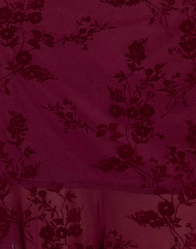Micaya Minikleid in Botanical Flower Maroon - Image 6