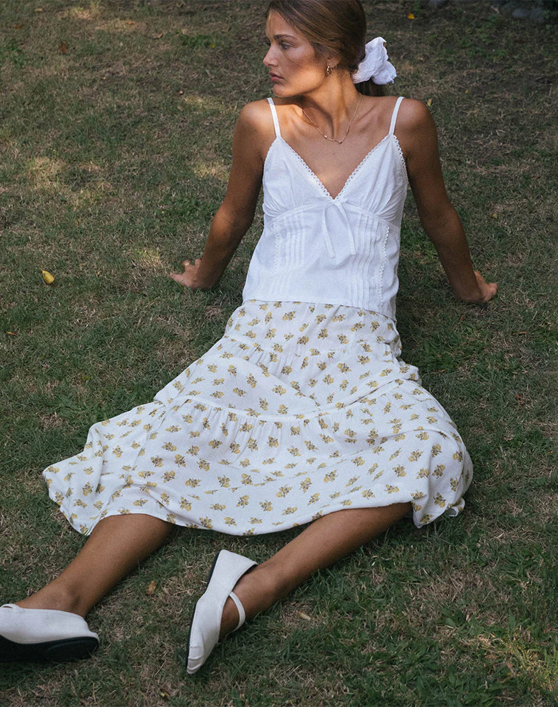 Midaxirock aus Funshine Floral Off White - Image 3