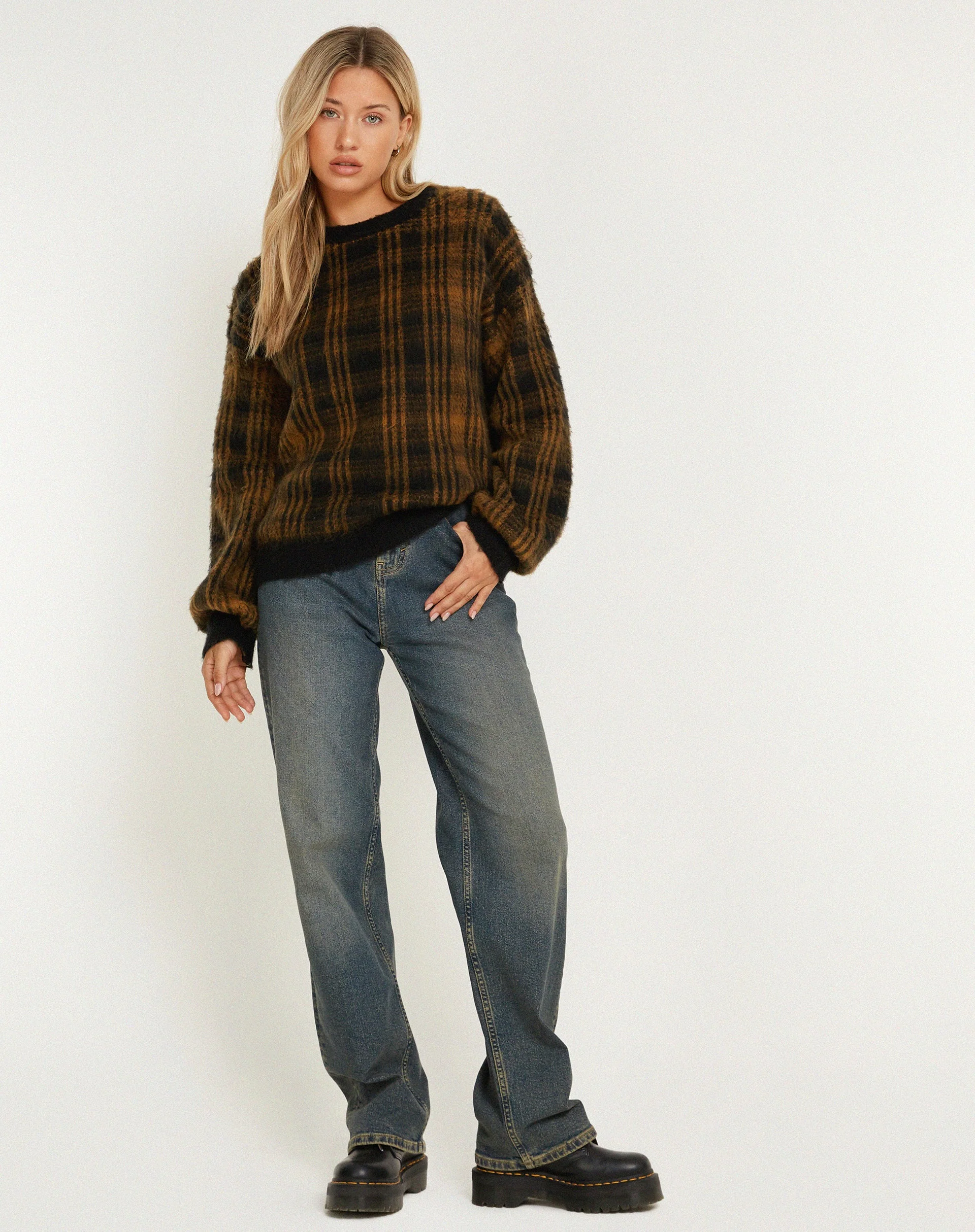 Mihail Strickpullover in Schwarzbraun - Image 4
