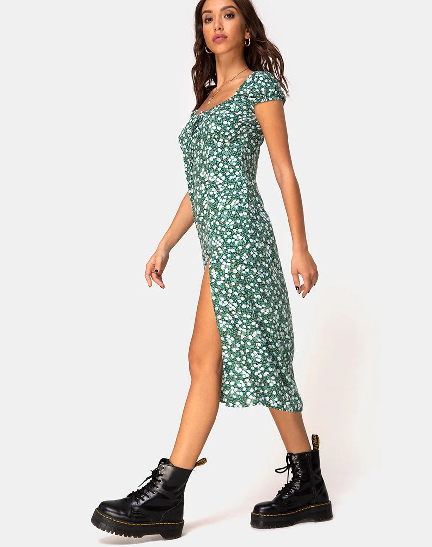 Milla Kleid in Floral Field Green - Image 3