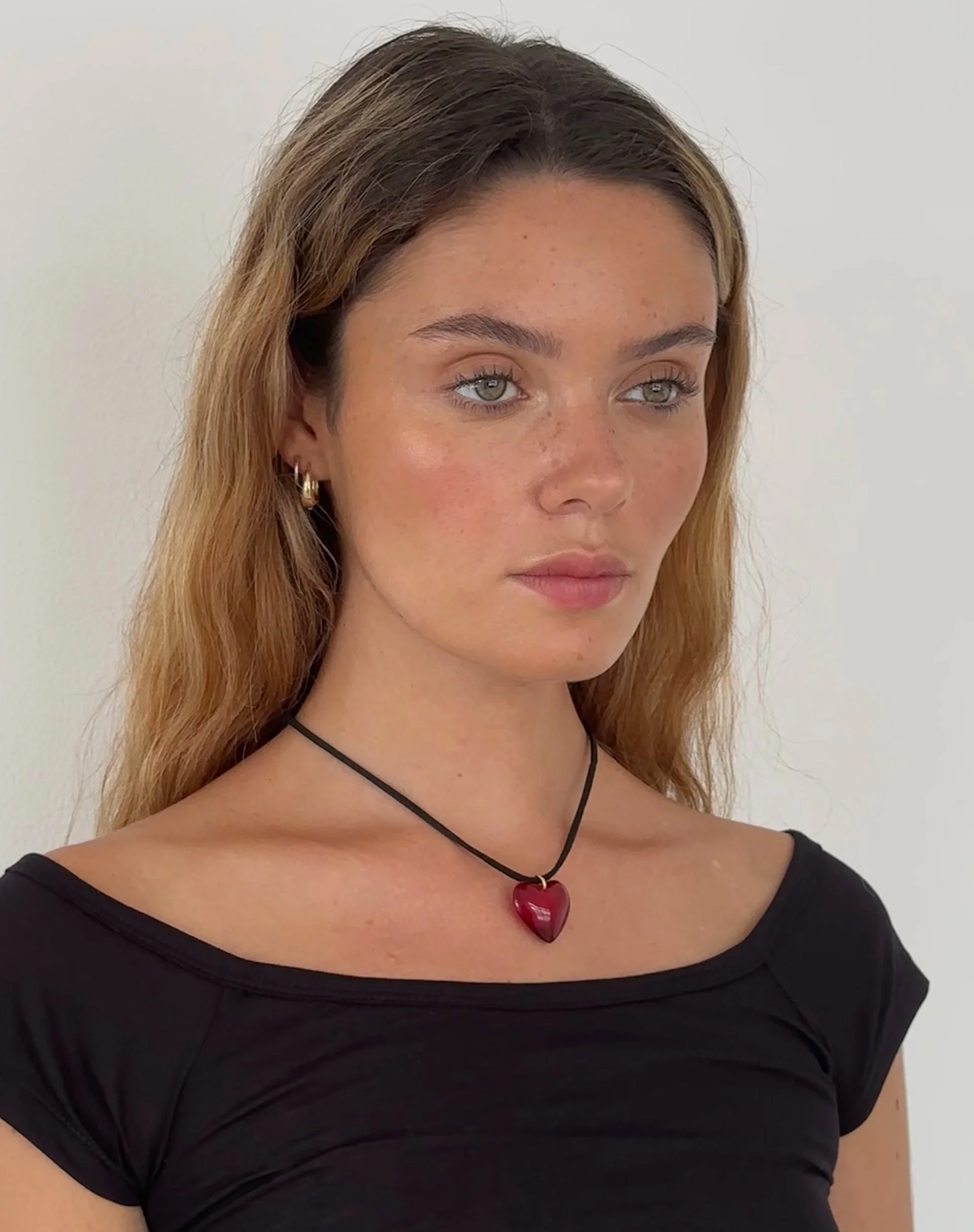 Mimi Glas Herz Halskette von Gemini Jewels