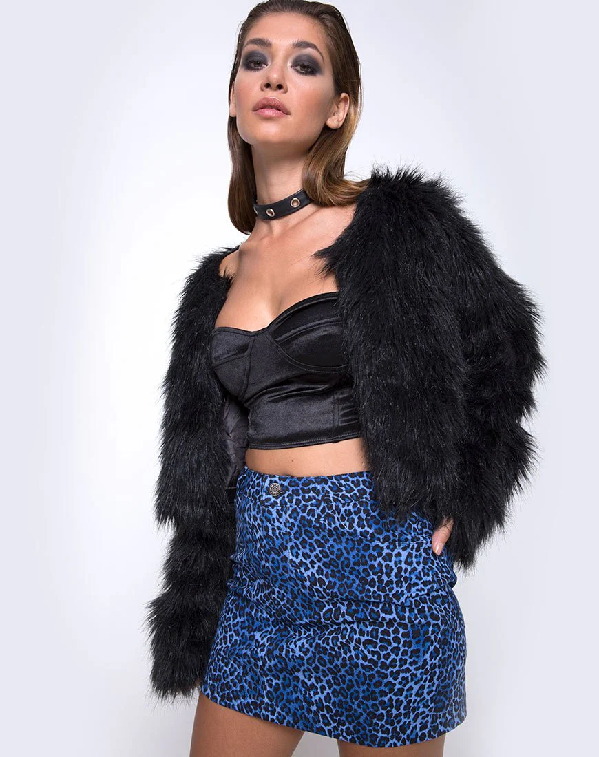Mini-Bromy-Rock in Leopard Royalblau